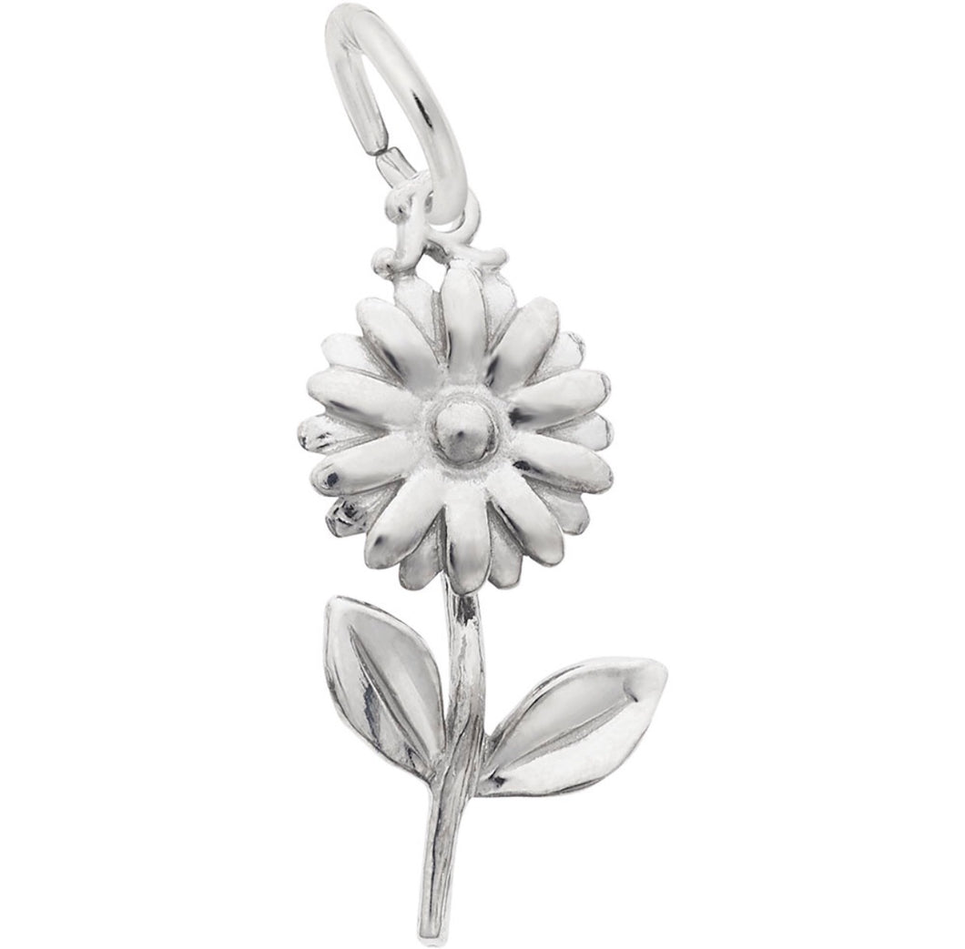 Sterling Silver 3D Daisy Flower Charm