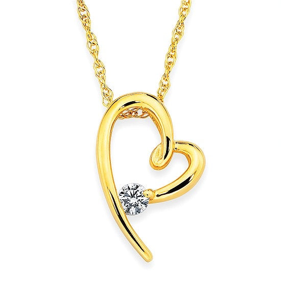 Heart and Diamond Necklace