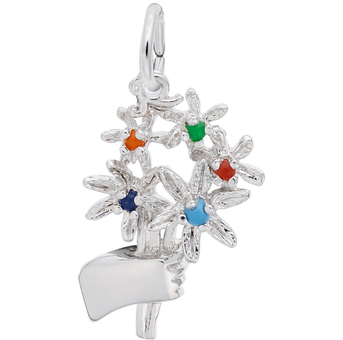 Sterling Silver Bouquet of Flowers Charm