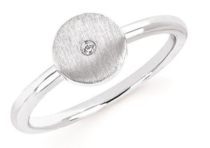Sterling Silver Round Satin Ring