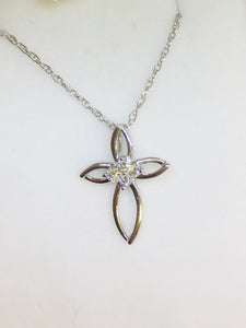 Open Cross Diamond Necklace