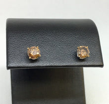 Load image into Gallery viewer, Brown Diamond Stud Earrings