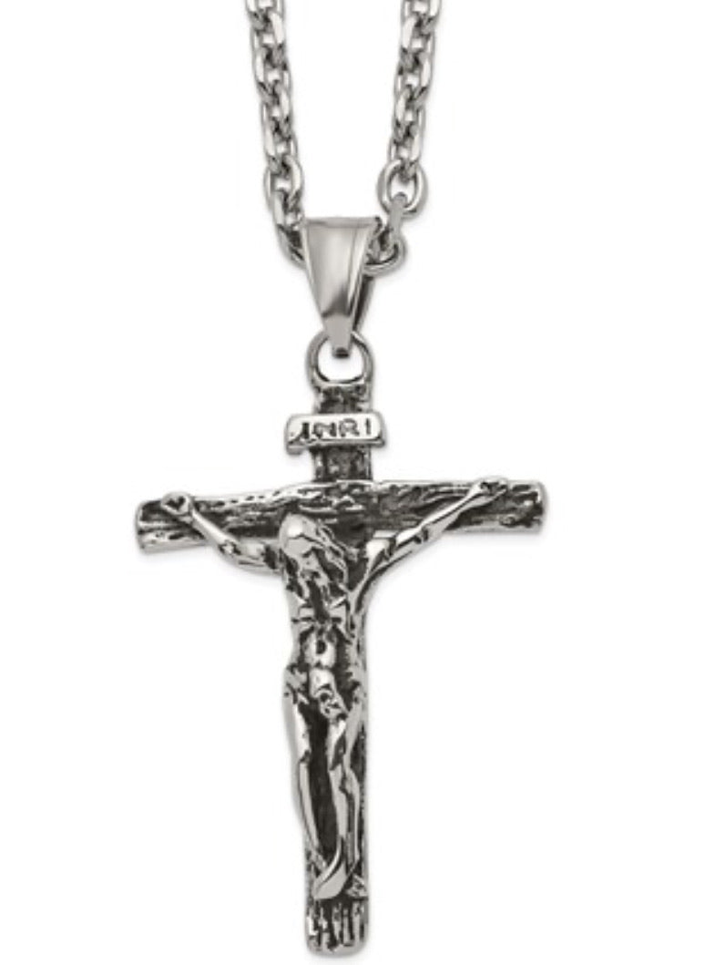 Antiqued Crucifix Necklace