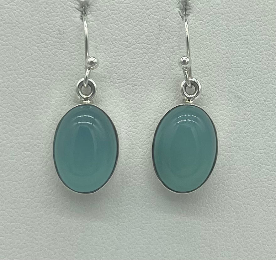 Chalcedony Oval Earrings