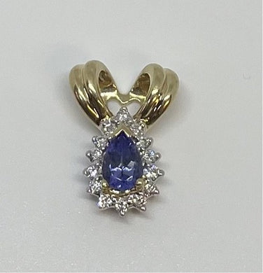 Tanzanite & Diamond Slide Pendant