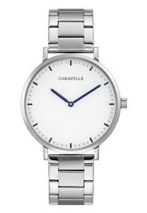 Unisex White with Blue Accent Caravelle Watch