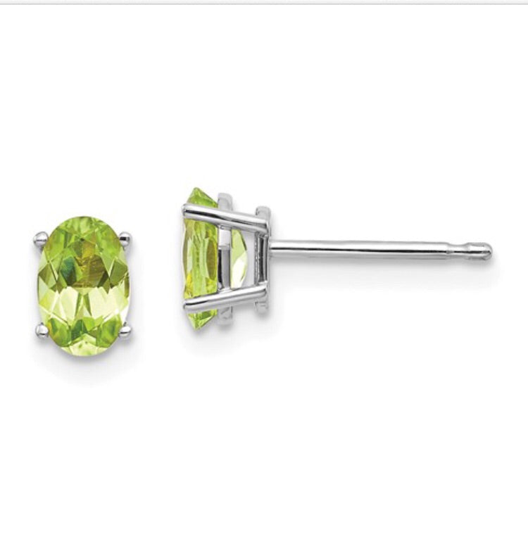 Oval Birthstone Earrings