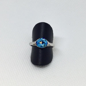 Sideways Blue Topaz Ring