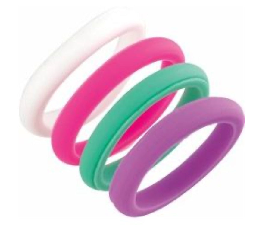 Set of 4 Silicon Stackable Bands