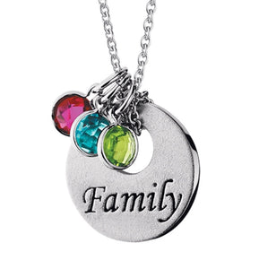 Silver Family Pendant Necklace