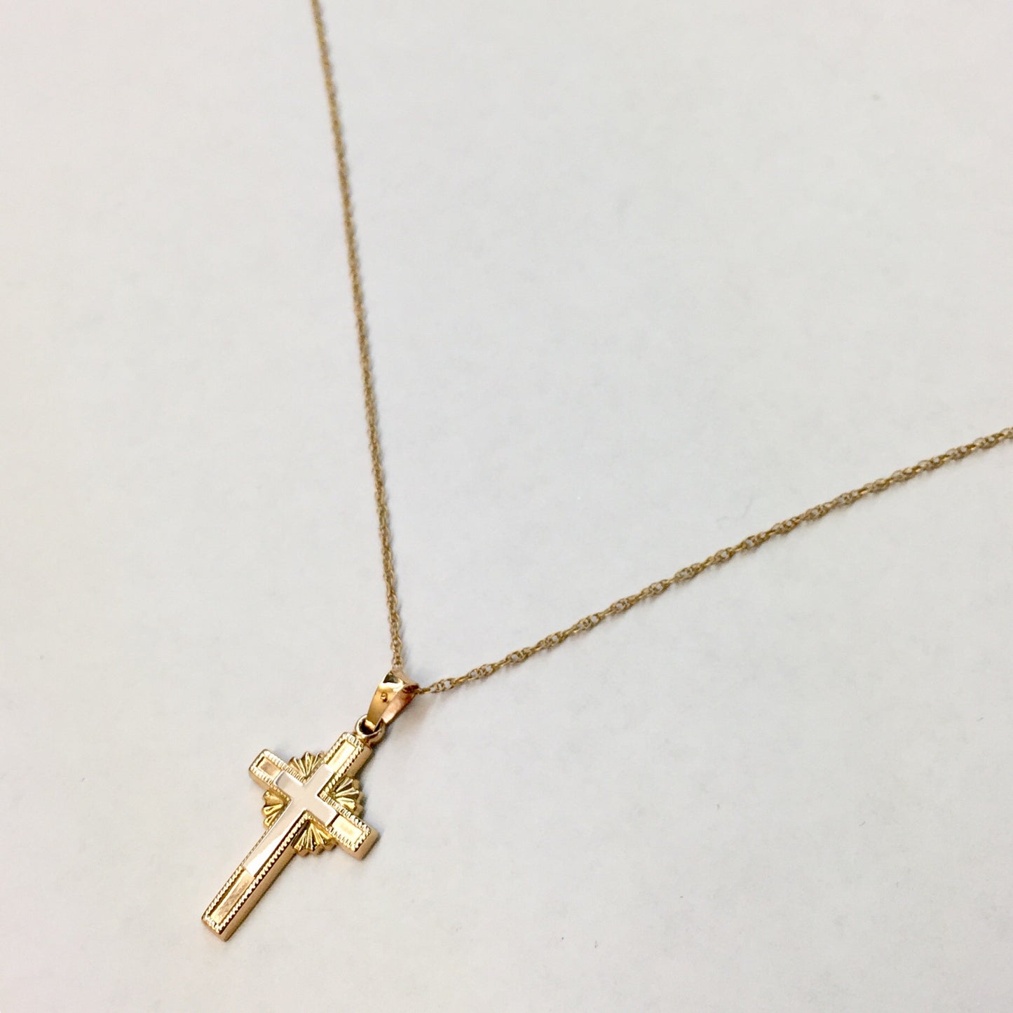 Yellow Gold Cross Necklace