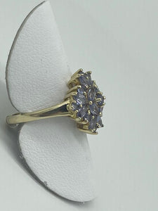 Tanzanite Cluster Ring