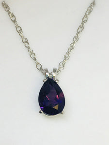 Pear Amethyst Necklace
