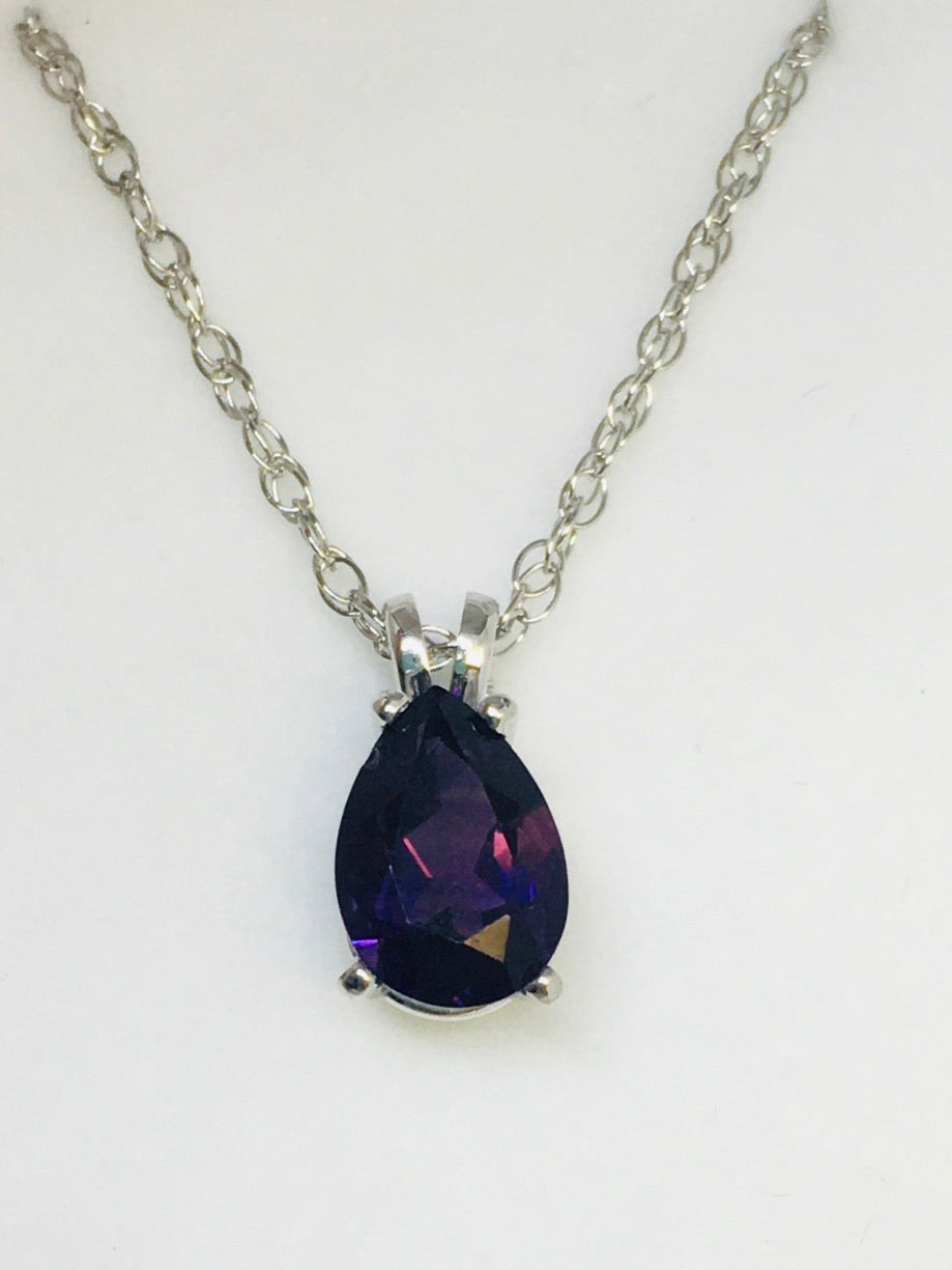 Pear Amethyst Necklace