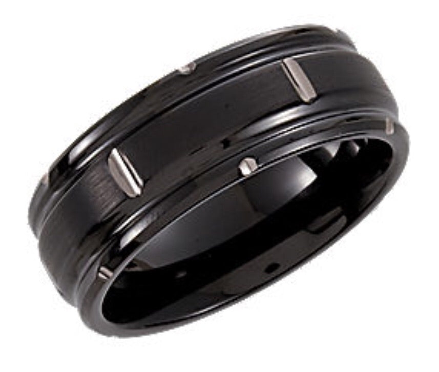Men’s Bright Cut Design Tungsten Wedding Band