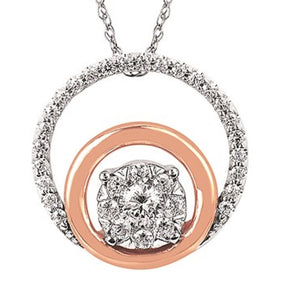 Rose and White Diamond Necklace