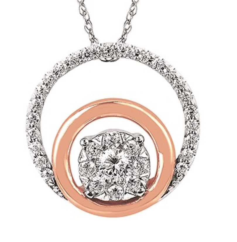 Rose and White Diamond Necklace