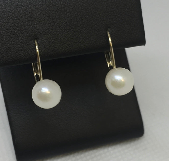 Lever Back Pearl Earrings