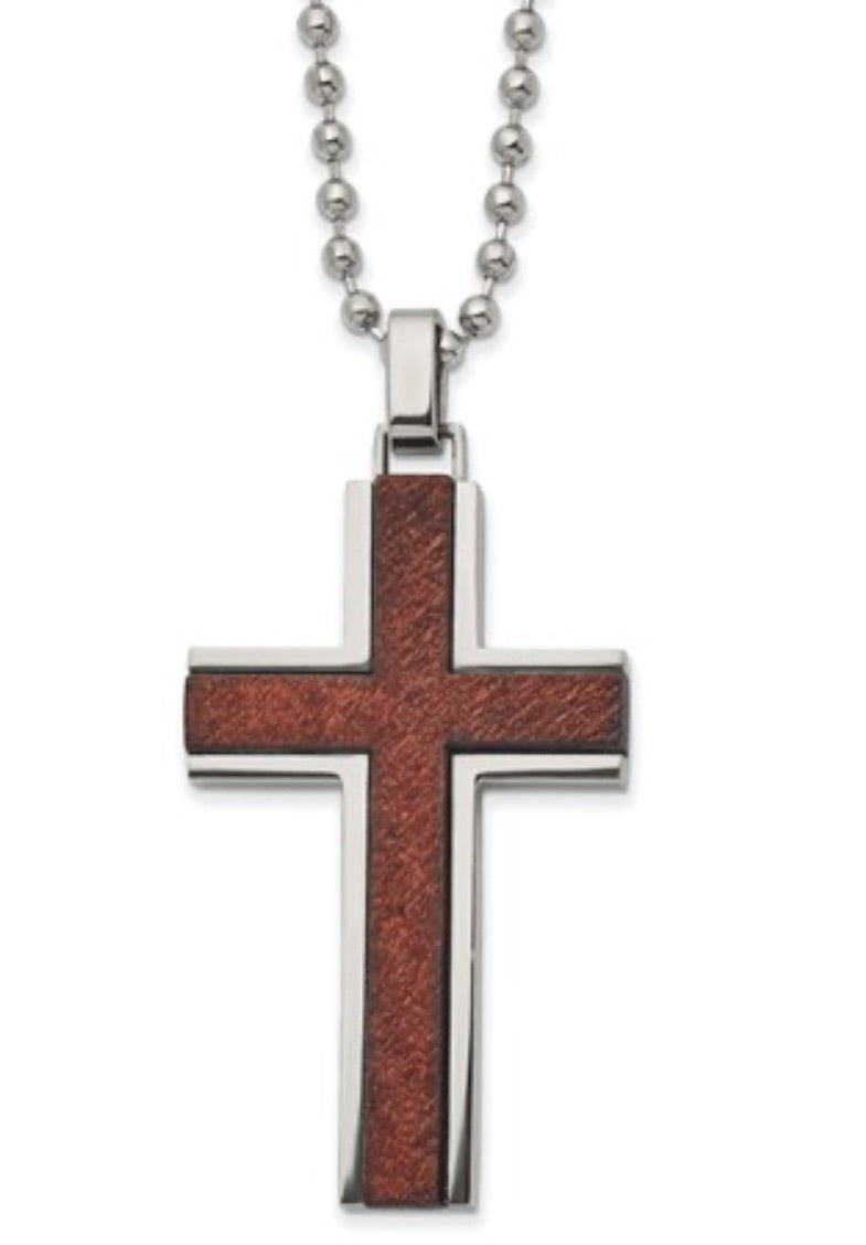 Wooded Cross Pendant