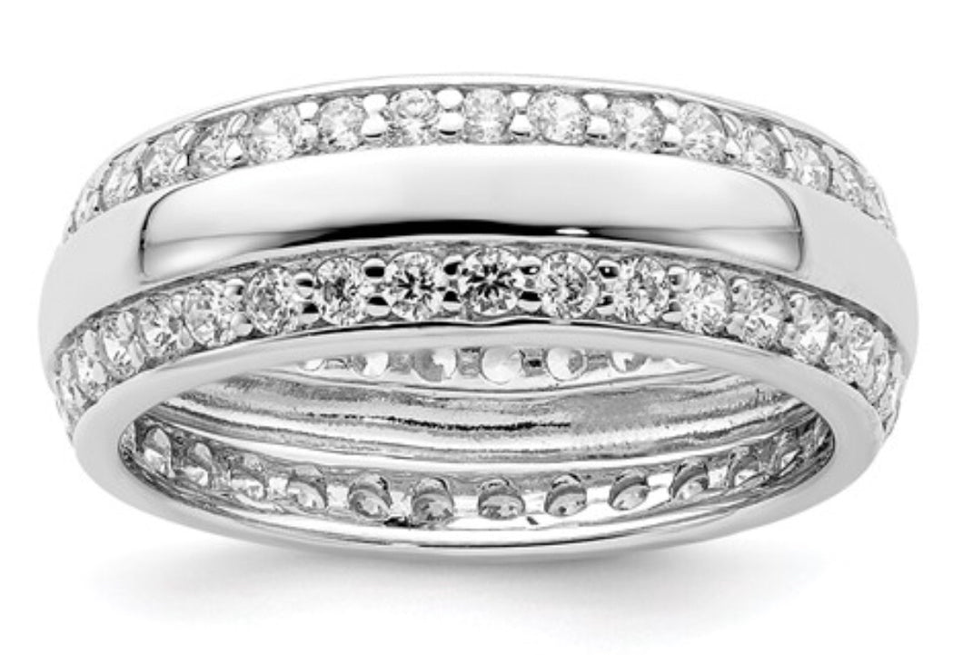 Sterling Silver & CZ Band