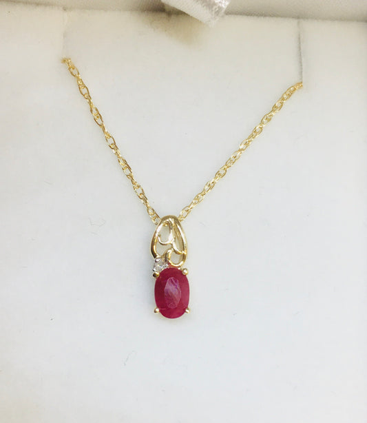 Oval Ruby Necklace