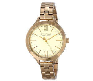 Women’s Gold-Tone Champagne Dial Caravelle Watch