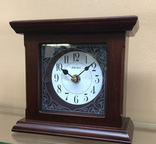 Load image into Gallery viewer, Small Brown Wooden Seiko Desk Clock