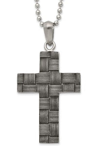 Antiqued Woven Cross Necklace
