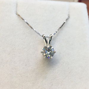 Diamond Solitaire Pendant Necklace