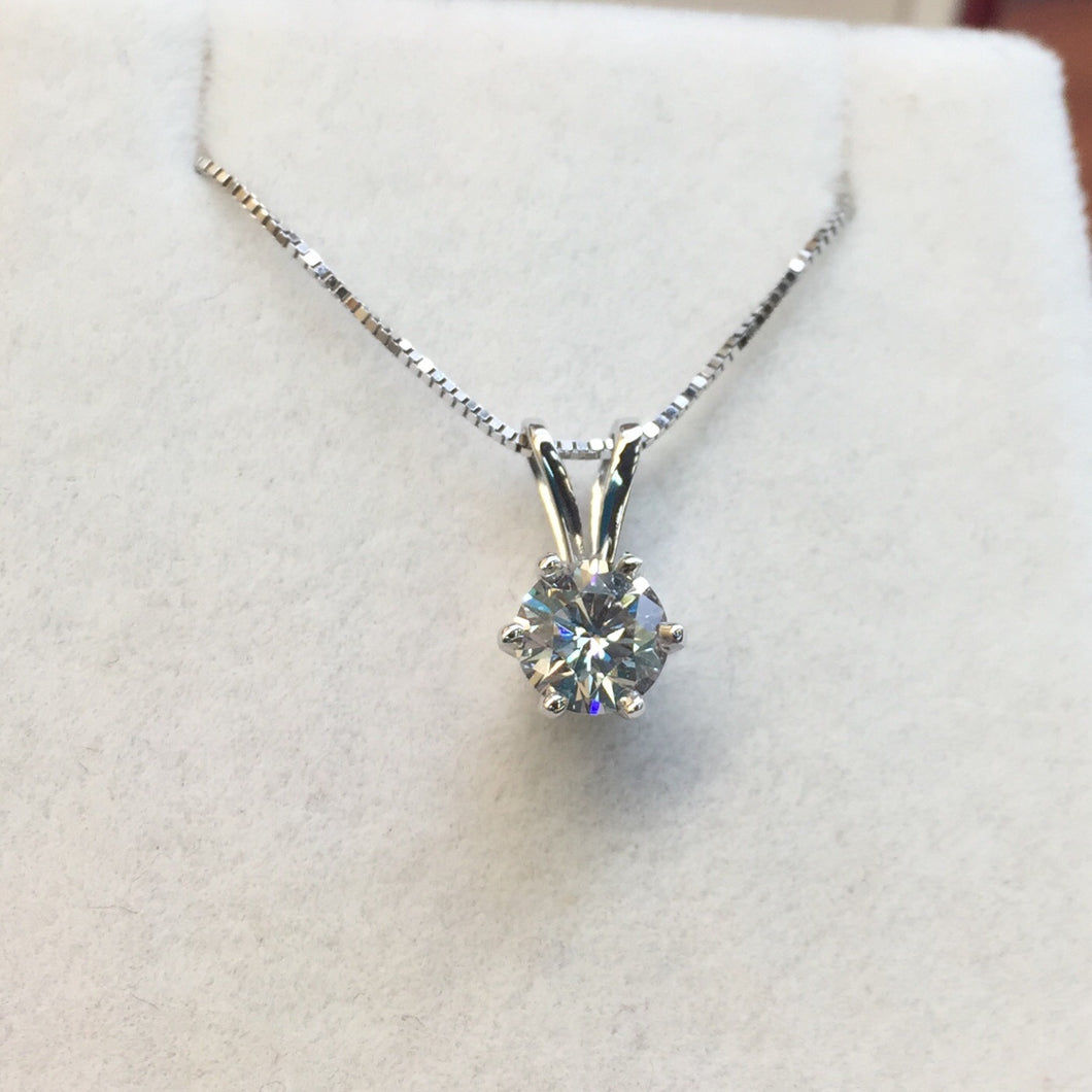 Diamond Solitaire Pendant Necklace
