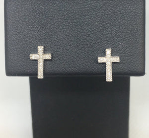 Diamond Cross Post Earrings
