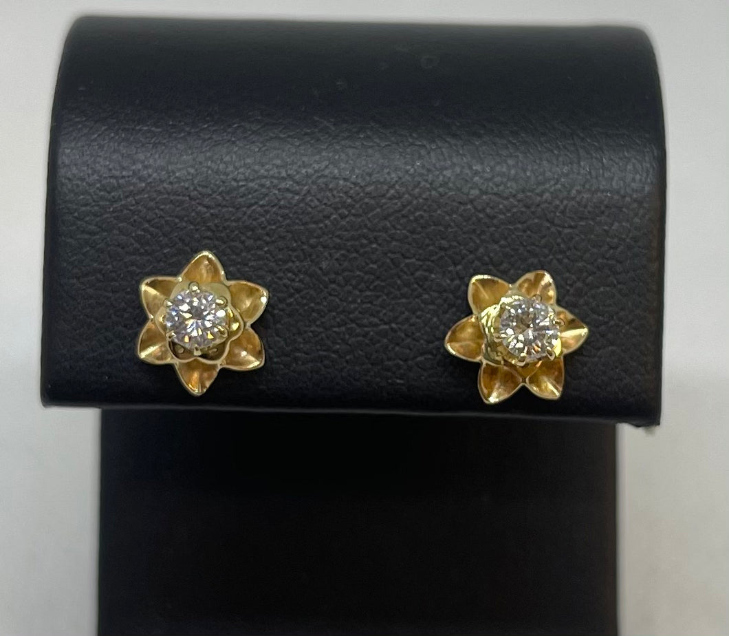 Vintage Buttercup Diamond Earrings