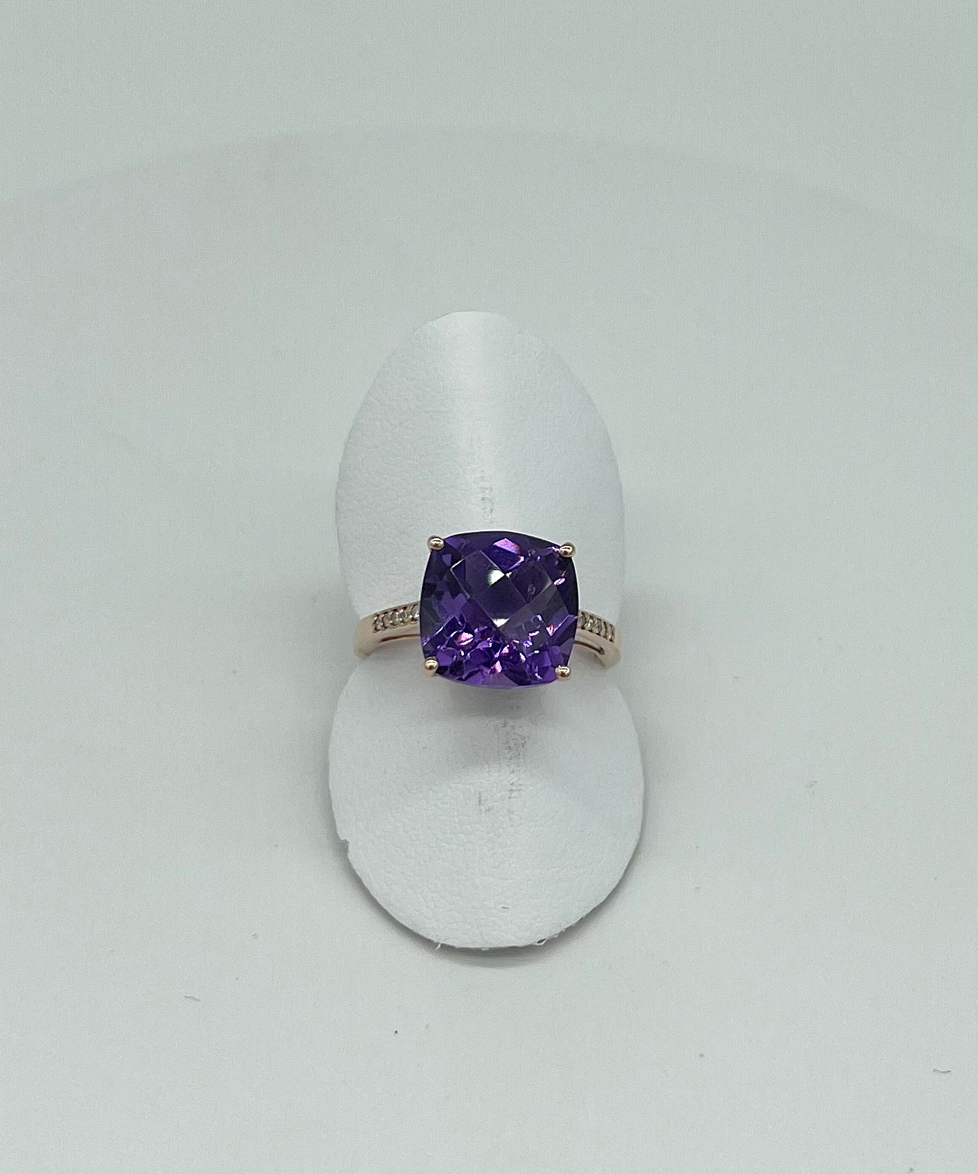 Checkerboard Amethyst Ring