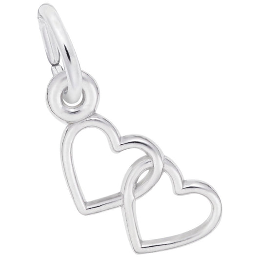 Two Open Hearts Charm
