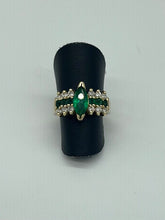 Load image into Gallery viewer, Lab Emerald &amp; Diamond Ring