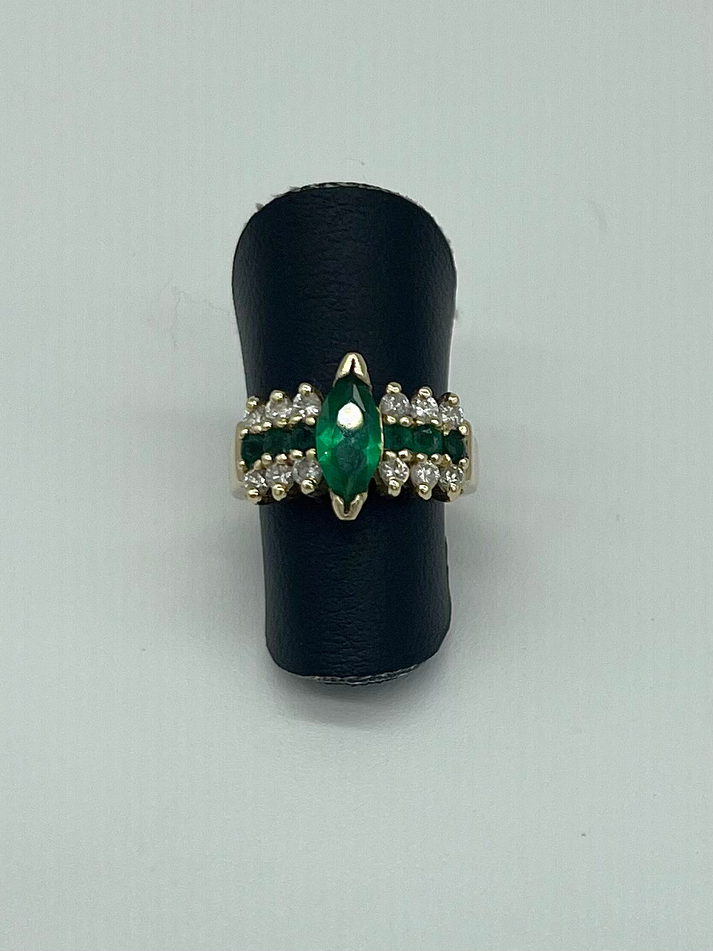 Lab Emerald & Diamond Ring