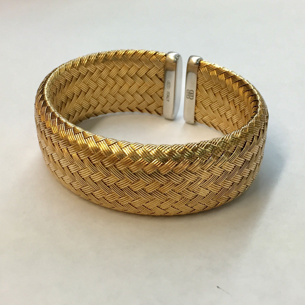 Gold Plated Woven Cuff Bracelet