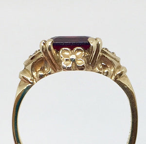 Emerald Cut Garnet Fashion Ring