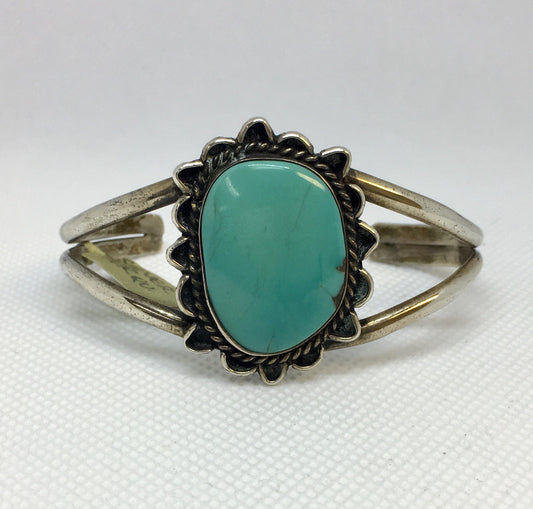 Handmade Turquoise Silver Cuff Bracelet