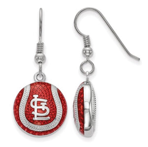 St. Louis Cardinals Sterling Silver Dangle Enamel Earrings