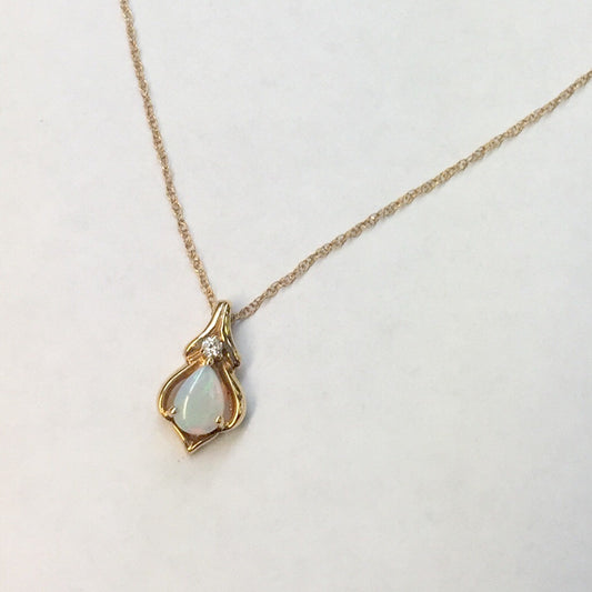 Opal and Diamond Necklace