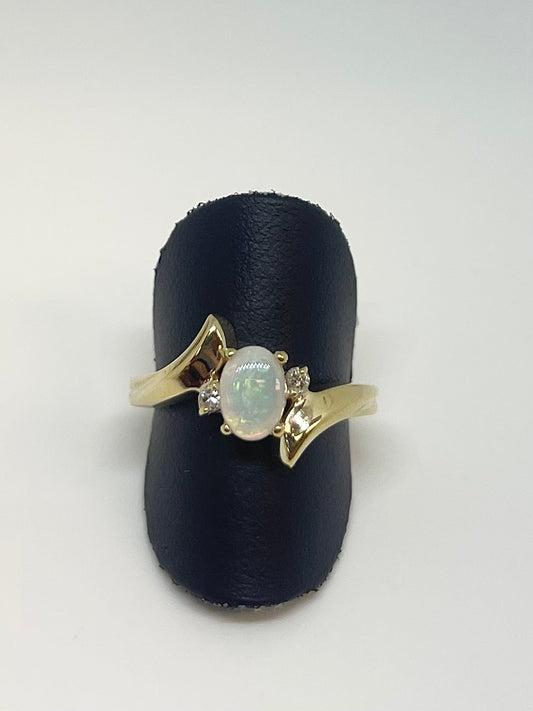 Opal Bypass Ring
