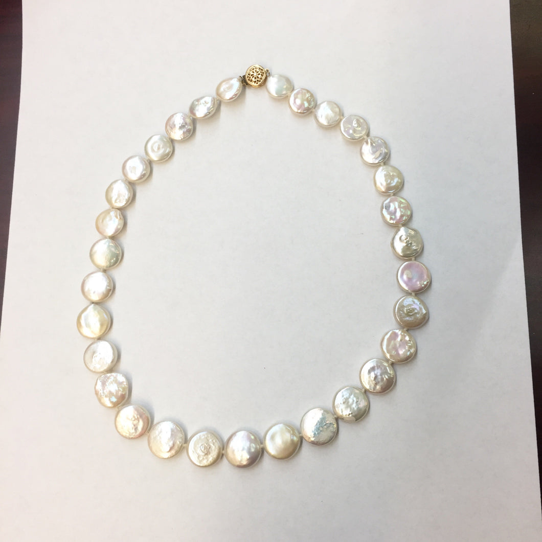 Coin Pearl Necklace Strand