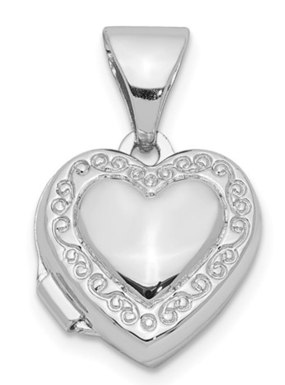 Small Heart Scroll Locket