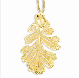 Gold Dipped Oak Leaf Necklace