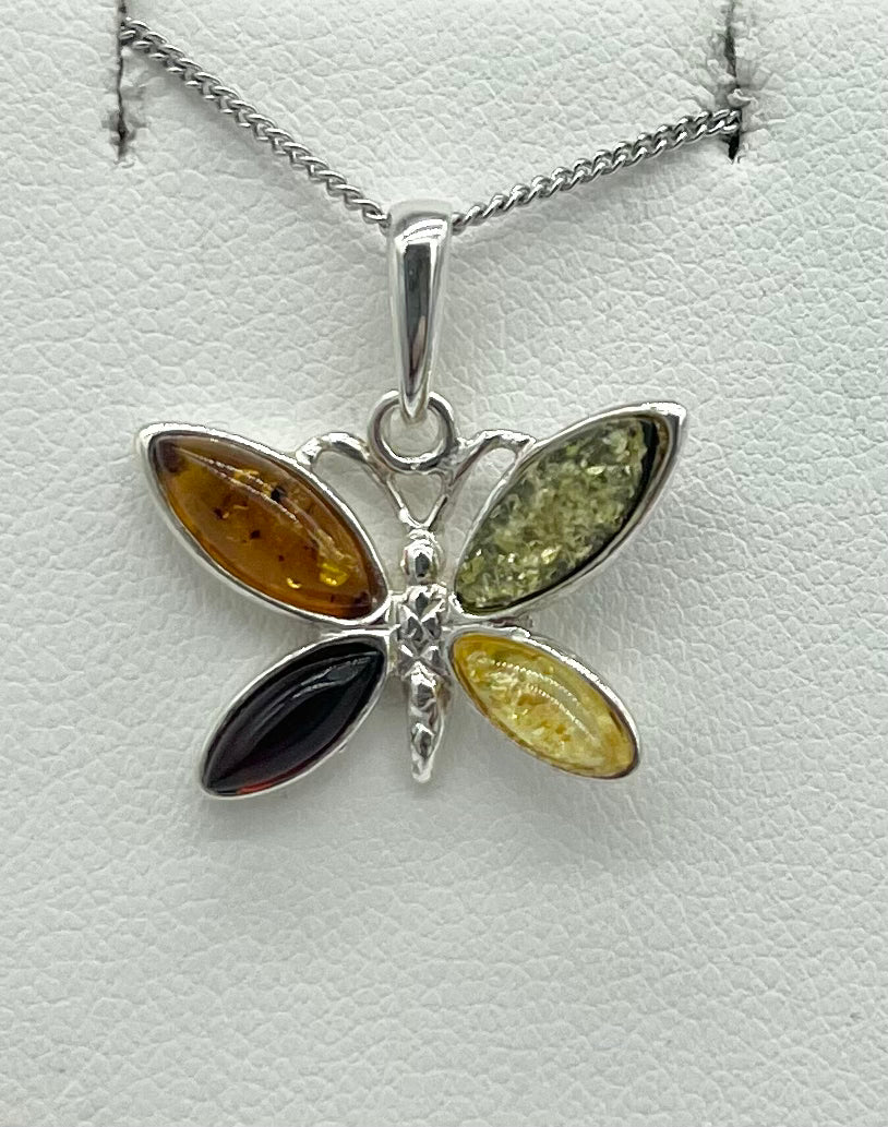 Amber Butterfly Pendant