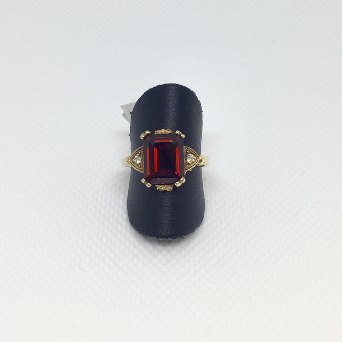 Emerald Cut Garnet Fashion Ring