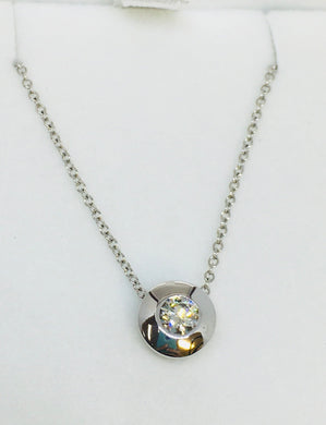 Diamond Bezel Set Solitaire Pendant