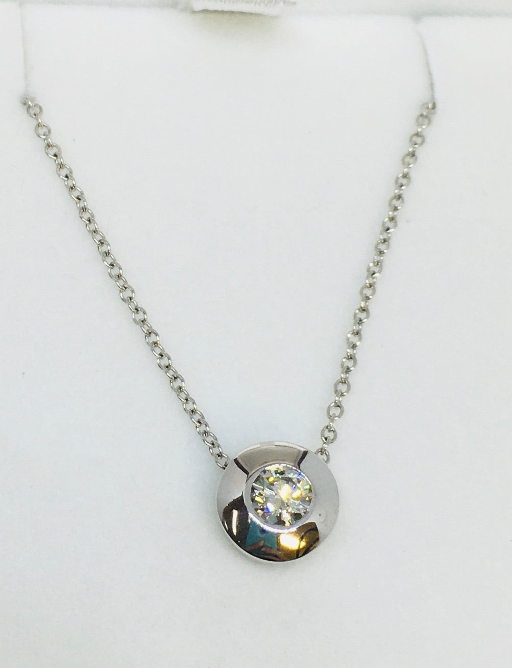 Diamond Bezel Set Solitaire Pendant