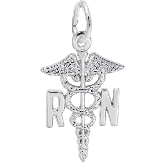 Registered Nurse Cadeceus Charm